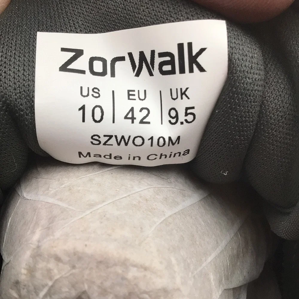 Zorwalk Minimalist Barefoot Shoes Mens Size 10 Grey Wide Toe Box Zero Drop NEW